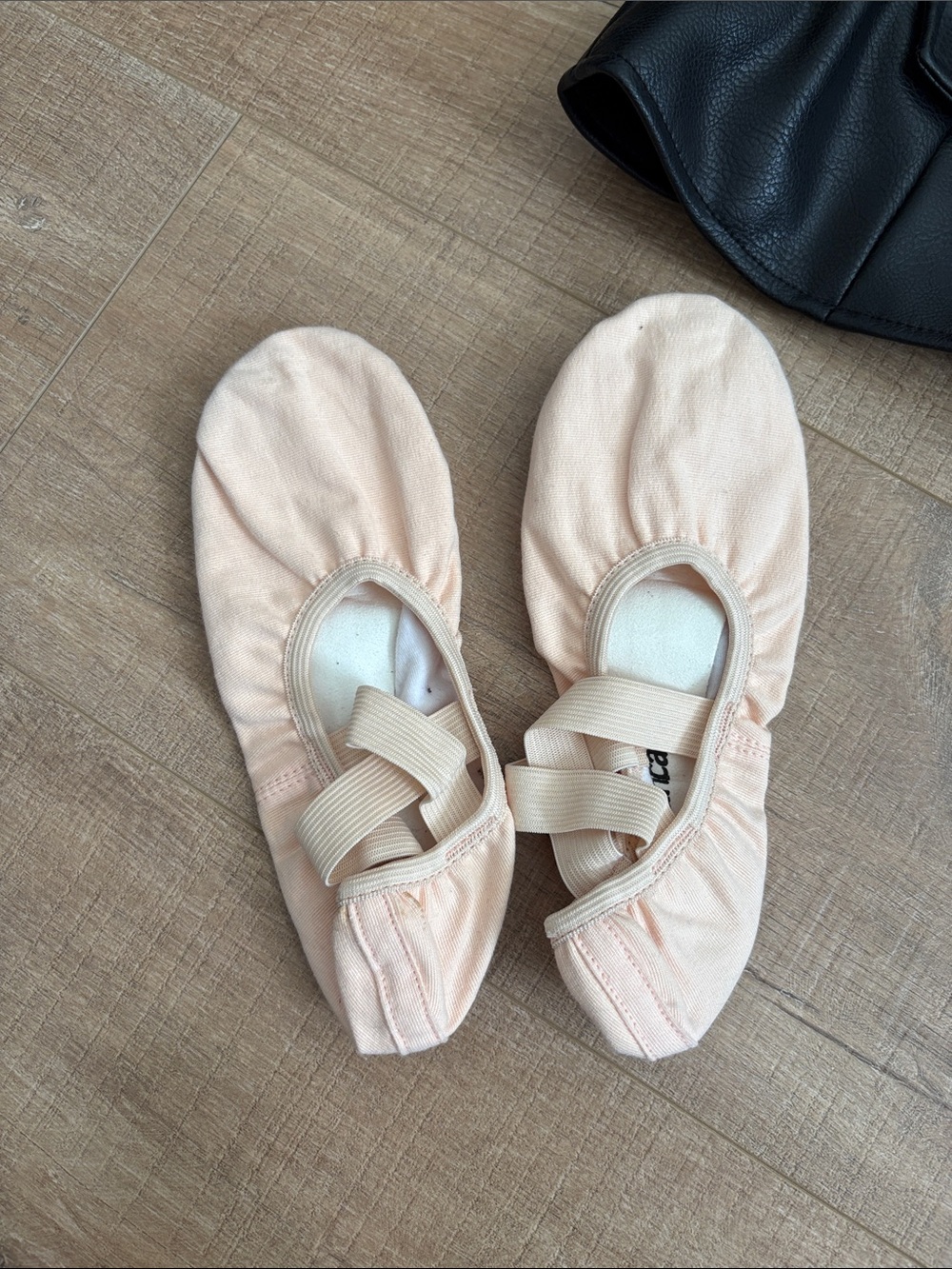 Kids Ballet Slippers - Light Pink Elastic Strap